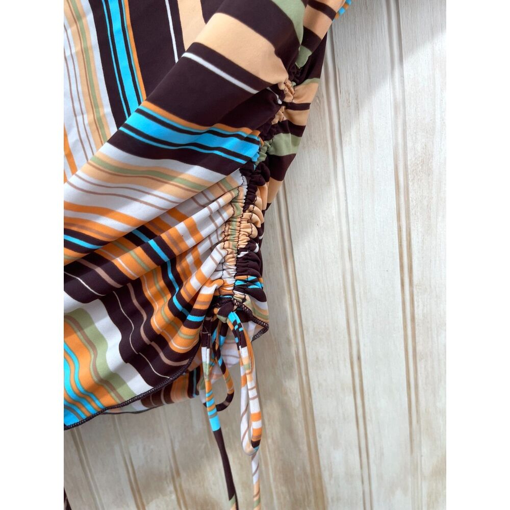 VTG 579 blouse Y2K USA made top stripes britney retro grunge casual women XS - Picture 3 of 6